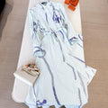 HERMES HERMES 25S LONG SILK DRESS 259