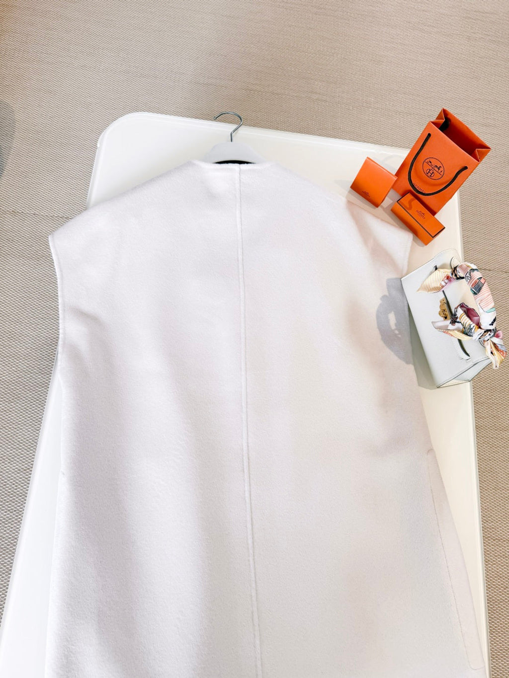 HERMES HERMES 25S REVERSIBLE SLEEVELESS COAT 258