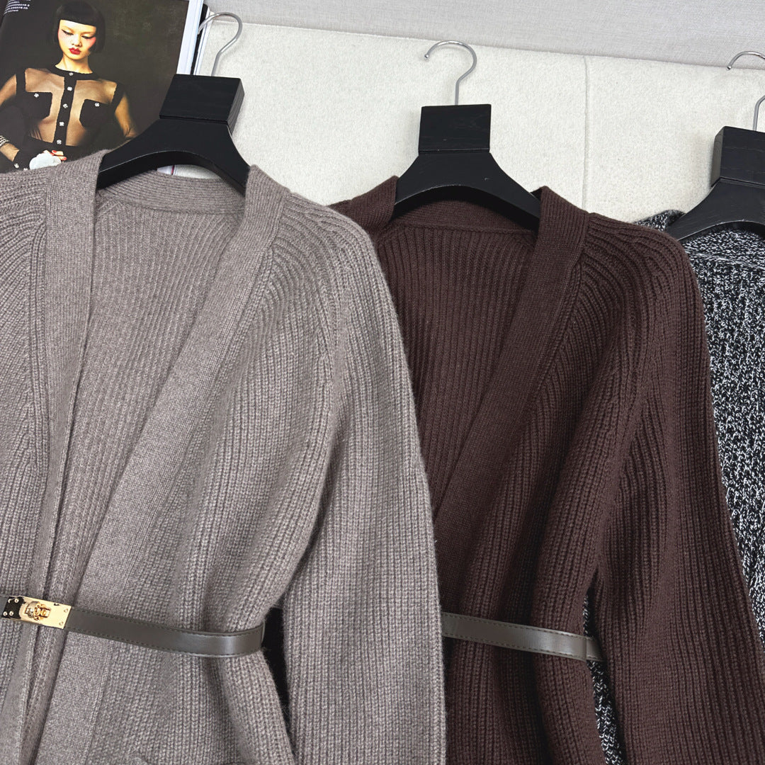 HERMES 25S LONG KNITTED CARDIGAN 081
