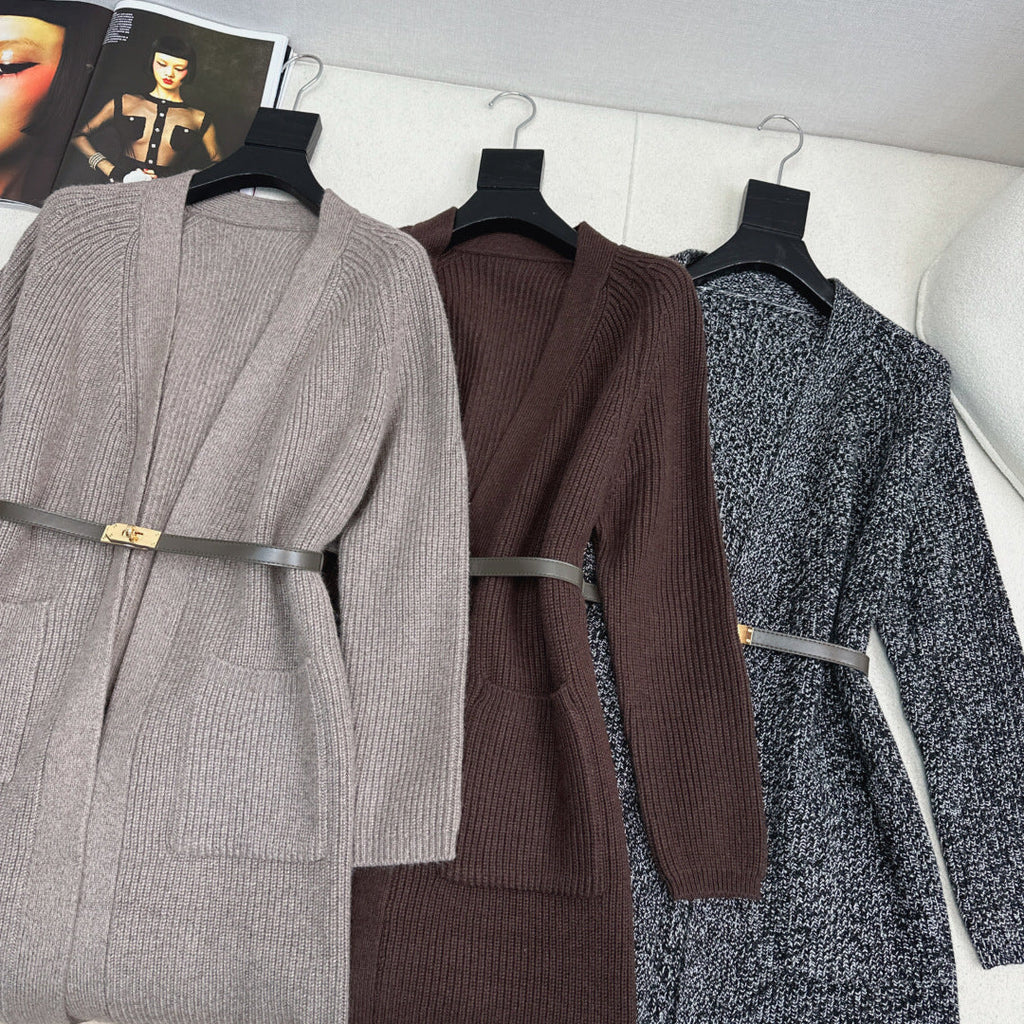HERMES 25S LONG KNITTED CARDIGAN 080