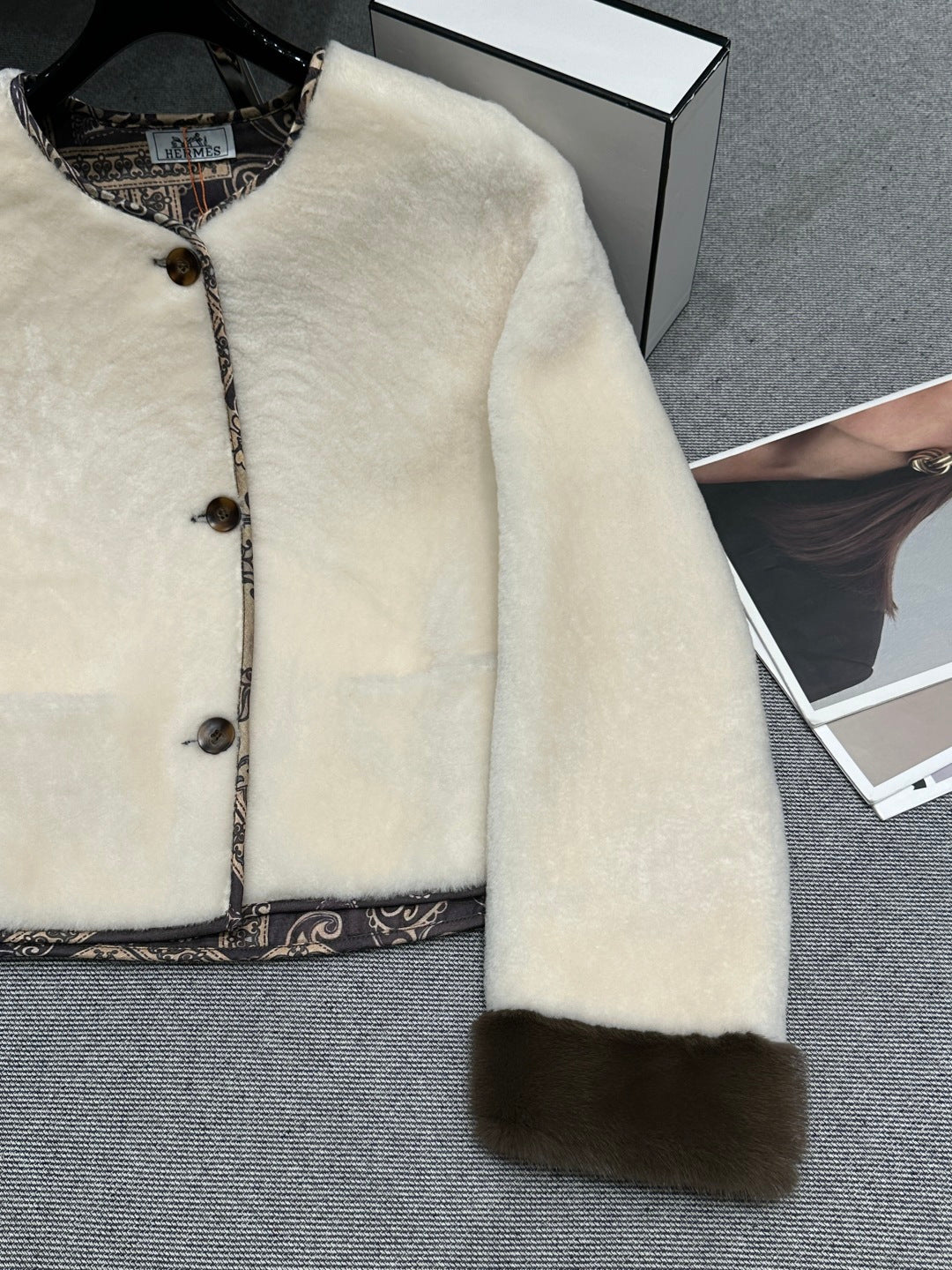 HERMES 25S REVERSIBLE FUR JACKET 473