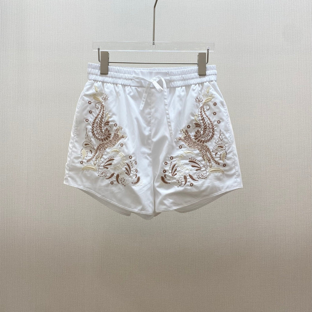 HERMES HERMES 25S EMBROIDERED SHORTS 158