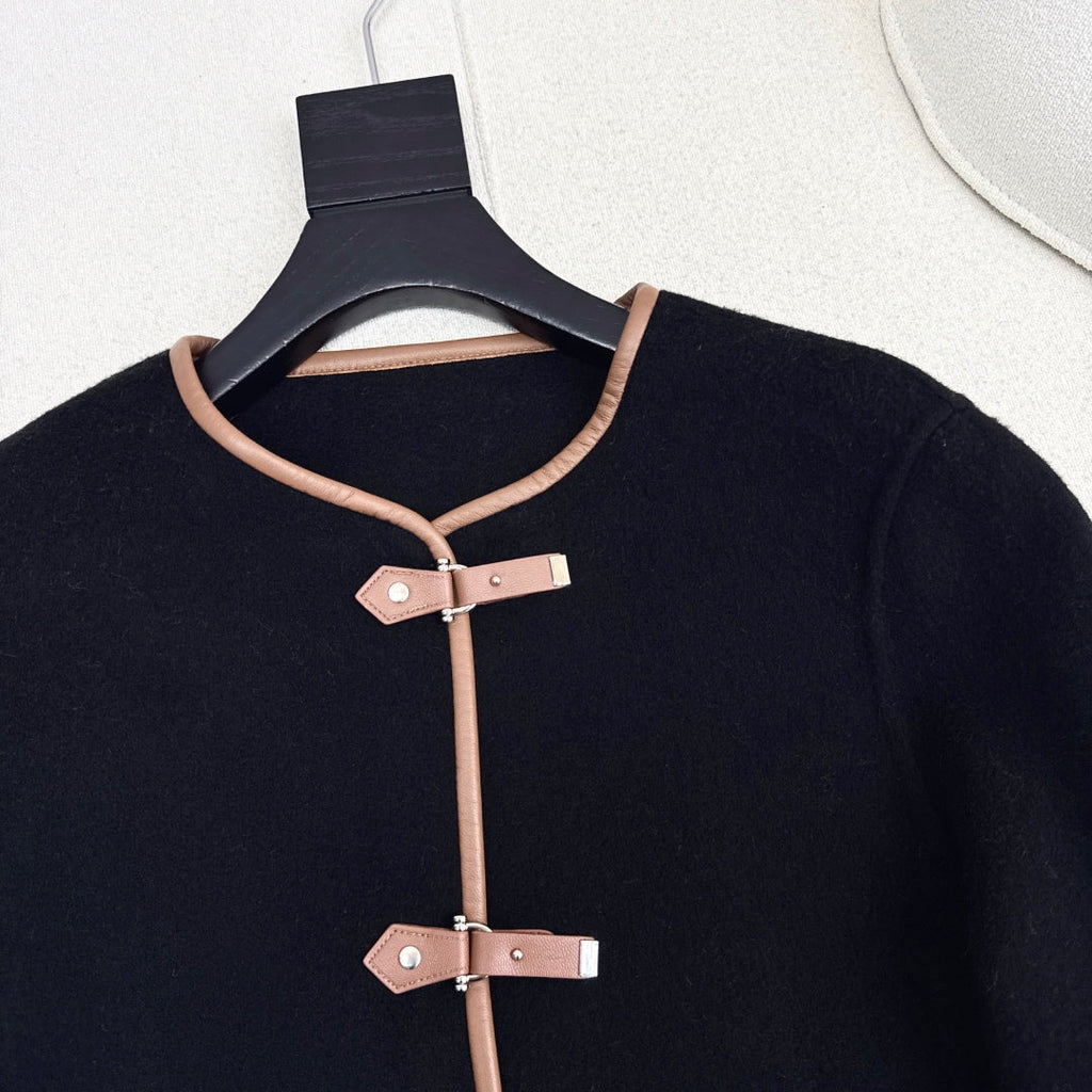 HERMES HERMES 25S REVERSIBLE SHORT CASERE COAT 128
