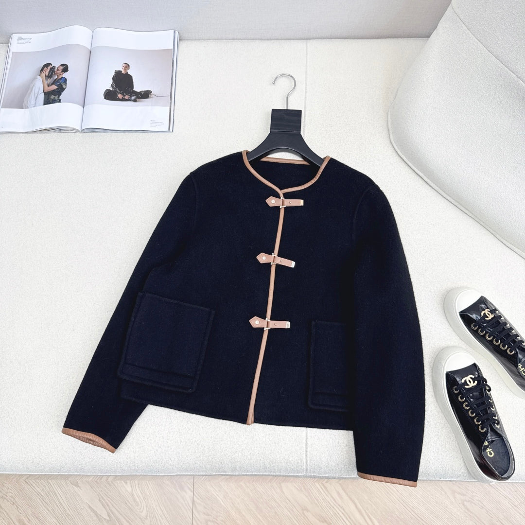 HERMES HERMES 25S REVERSIBLE SHORT CASERE COAT 128