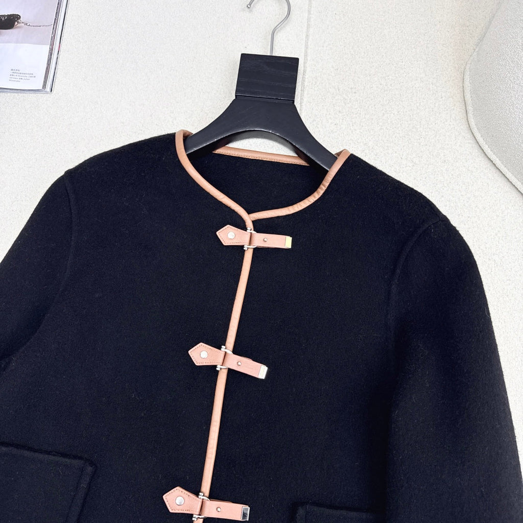 HERMES HERMES 25S REVERSIBLE SHORT CASERE COAT 128