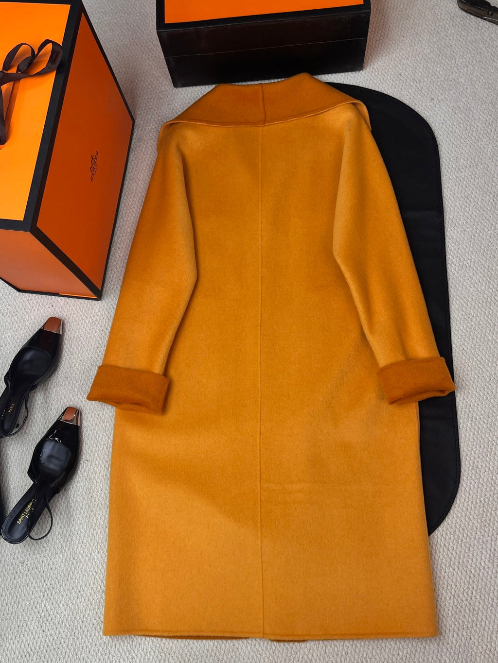 HERMES 25S REVERSIBLE LONG CASERE COAT 244