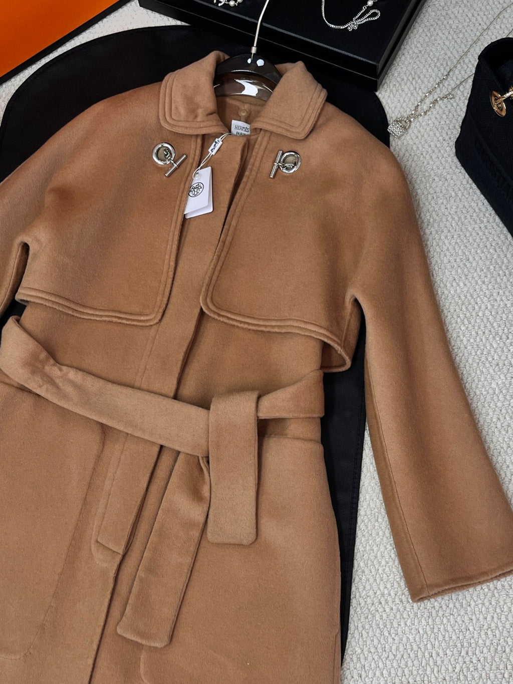 HERMES 25S REVERSIBLE LONG CASERE COAT 242