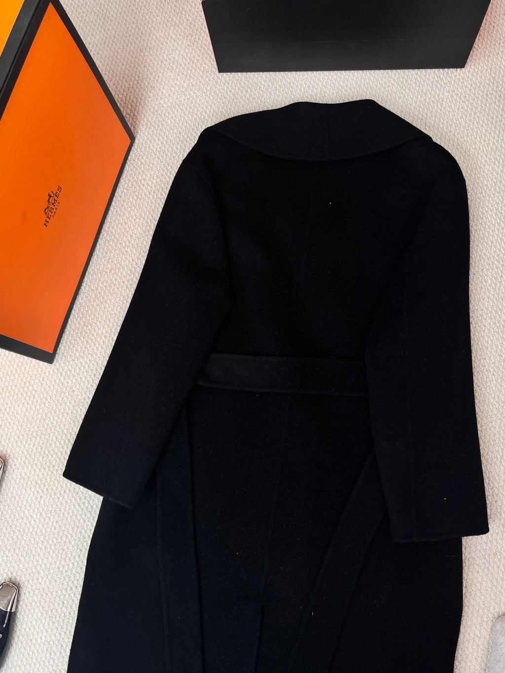 HERMES 25S LAPEL-COLLAR CASERE COAT 210