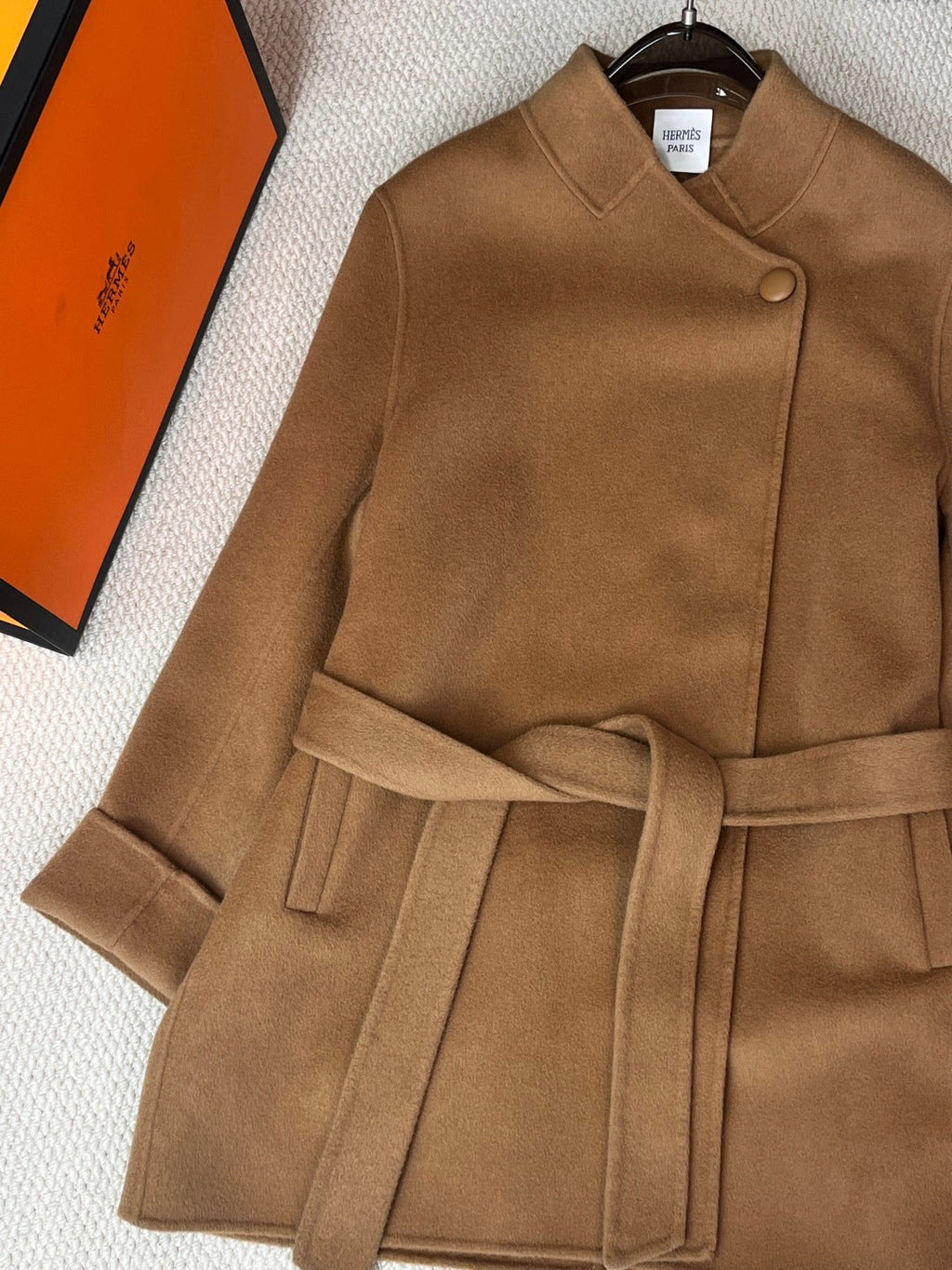 HERMES 25S STAND-COLLAR CASERE COAT 207