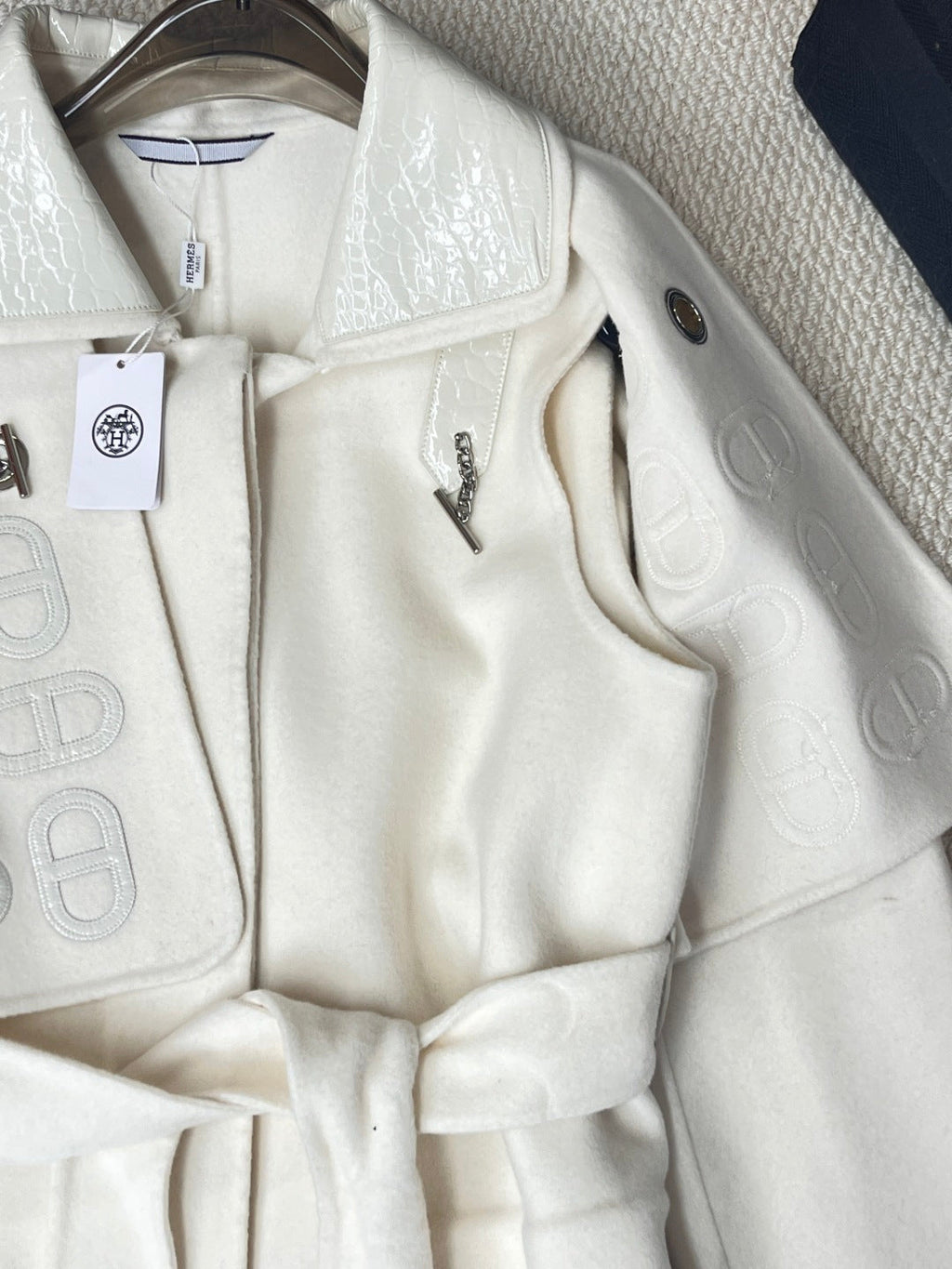 HERMES 25S LONG CASERE PIG-NOSE COAT 206