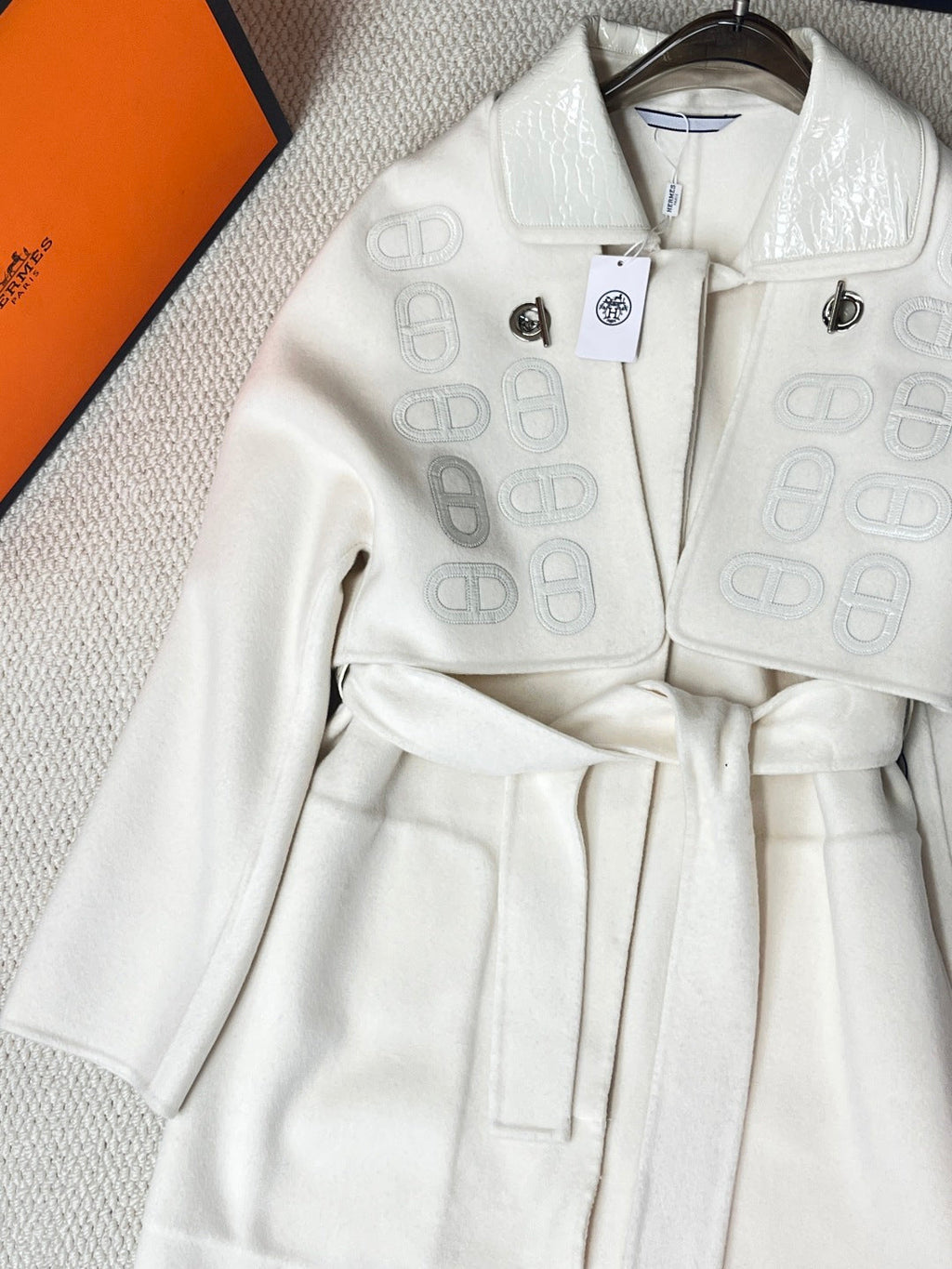 HERMES 25S LONG CASERE PIG-NOSE COAT 206