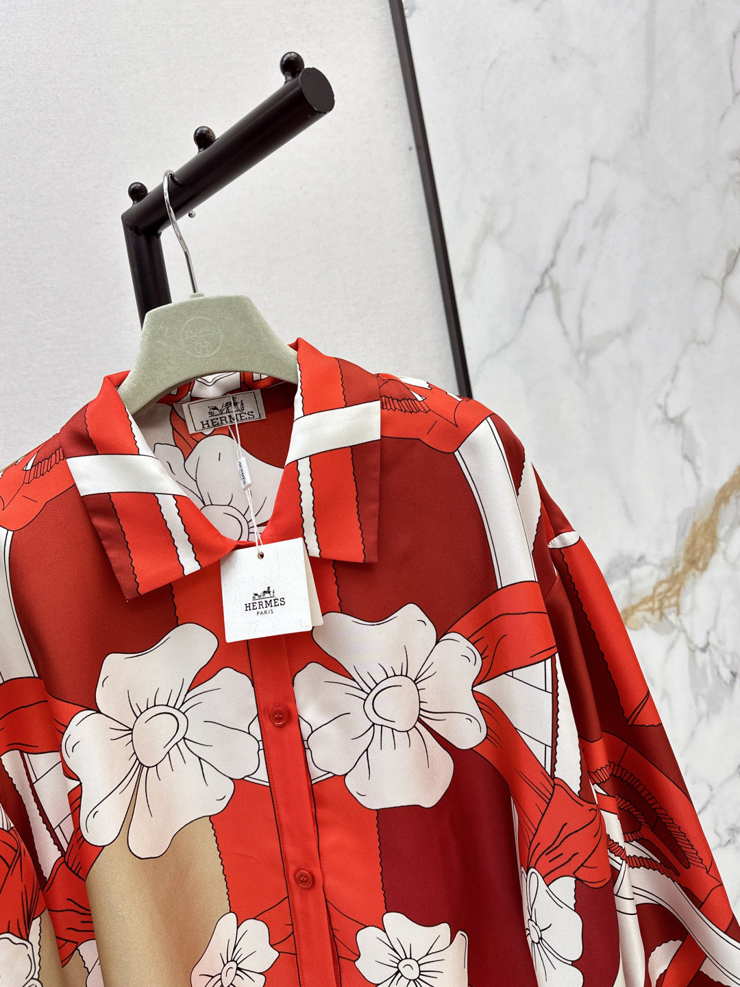 HERMES HERMES 25S SILK SHIRT 329
