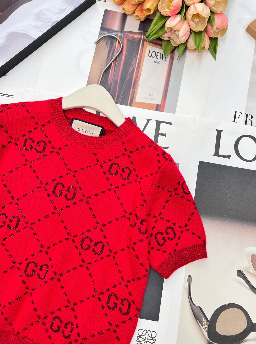 GUCCI SHORT-SLEEVE KNIT TOP STYLE 24