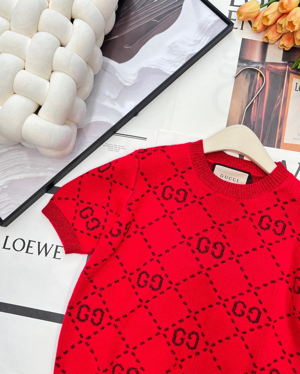 GUCCI SHORT-SLEEVE KNIT TOP STYLE 24