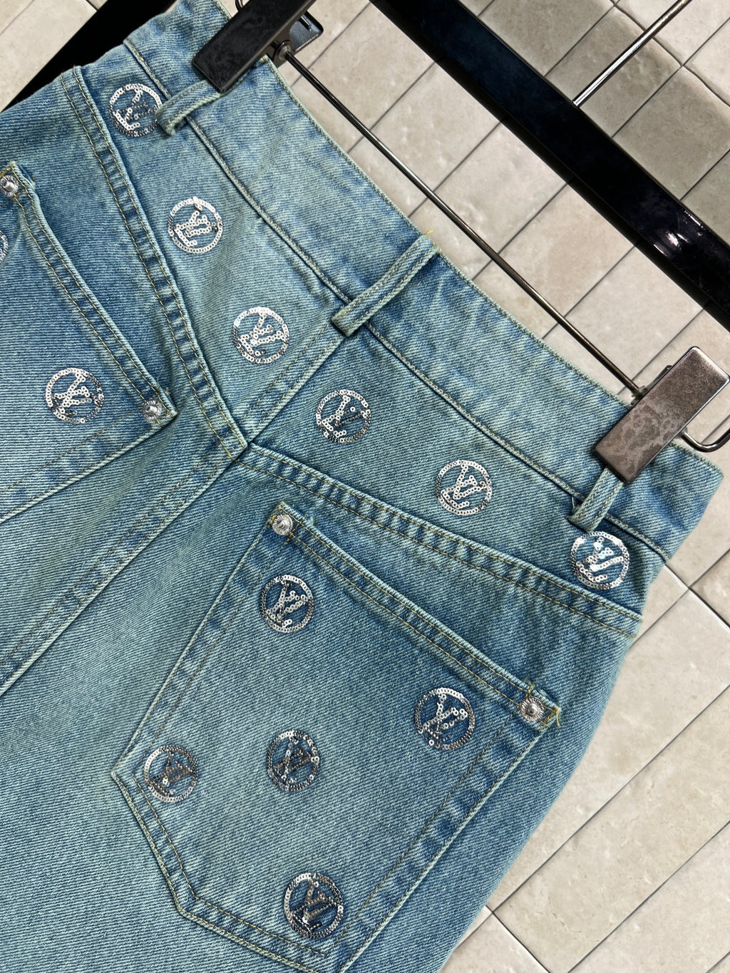 LOUIS VUITTON LV 25S DENIM MINI SKIRT 2877