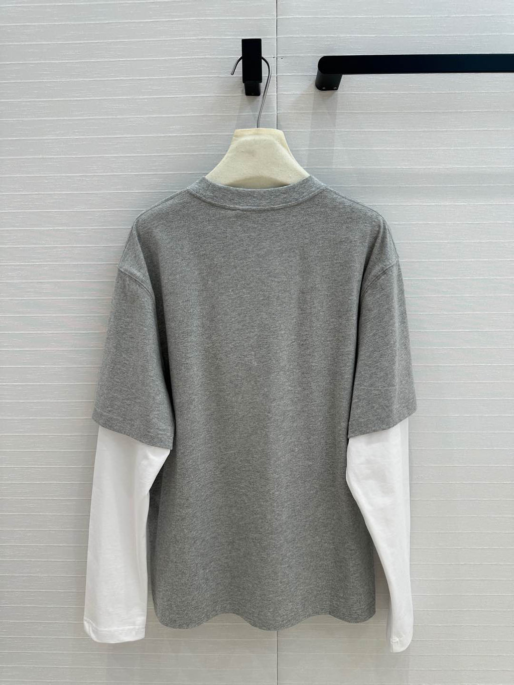 GUCCI Gucci 25 Printed Long-sleeved T-shirt Gray Cotton