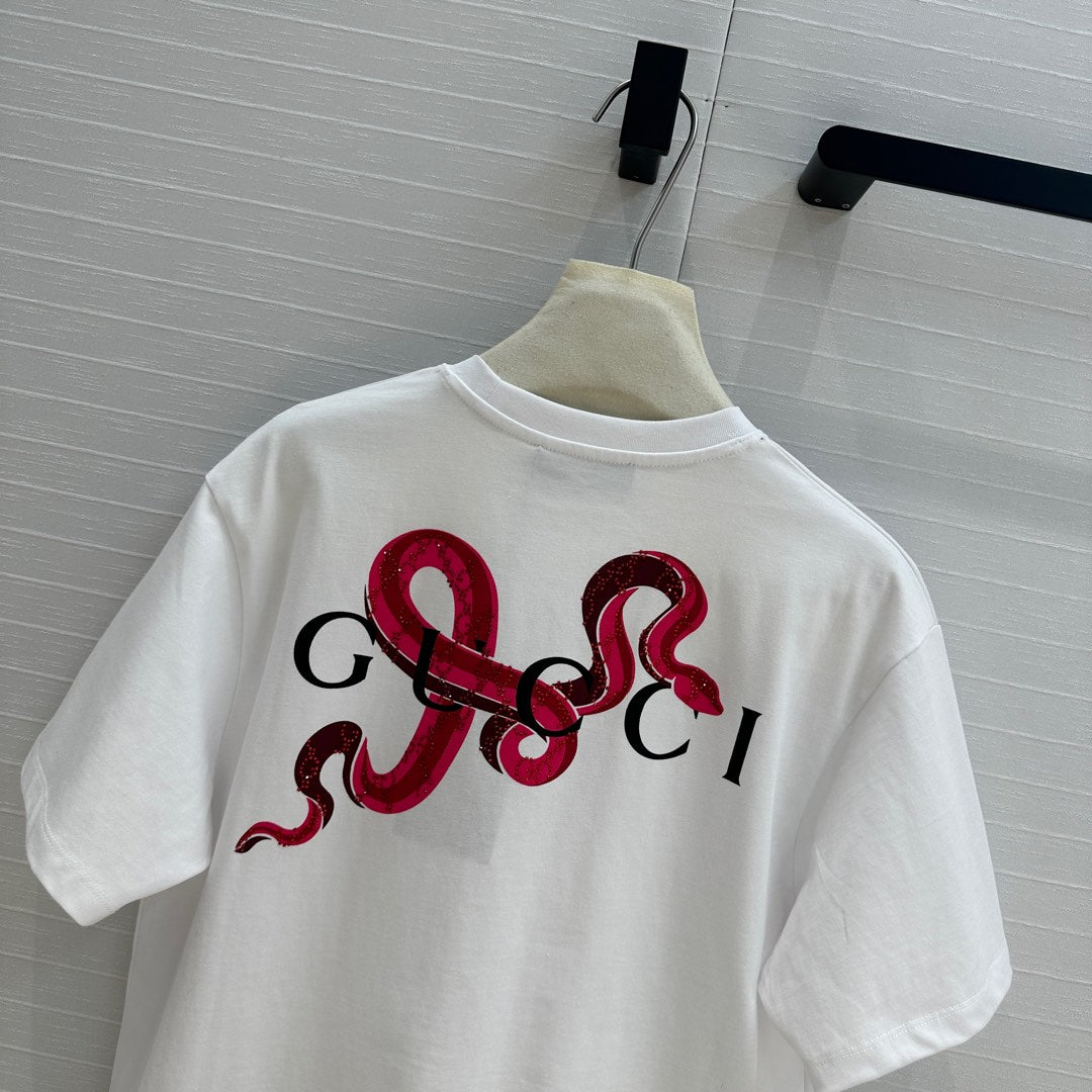 GUCCI Gucci 25 Printed Short-sleeved T-shirt White Cotton