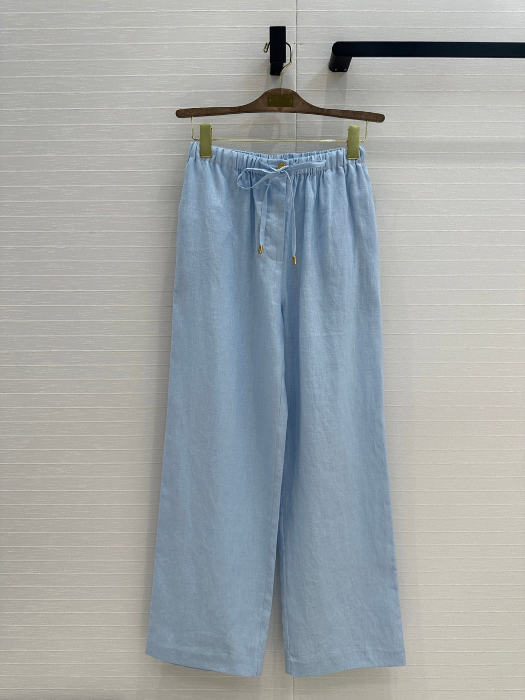 LP STRAIGHT-LEG LINEN PANTS IN BLUE