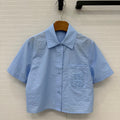Loewe Short-sleeved Shirt Blue Cotton