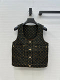LOUIS VUITTON LV DENIM SLEEVELESS TOP WITH LOGO 264405