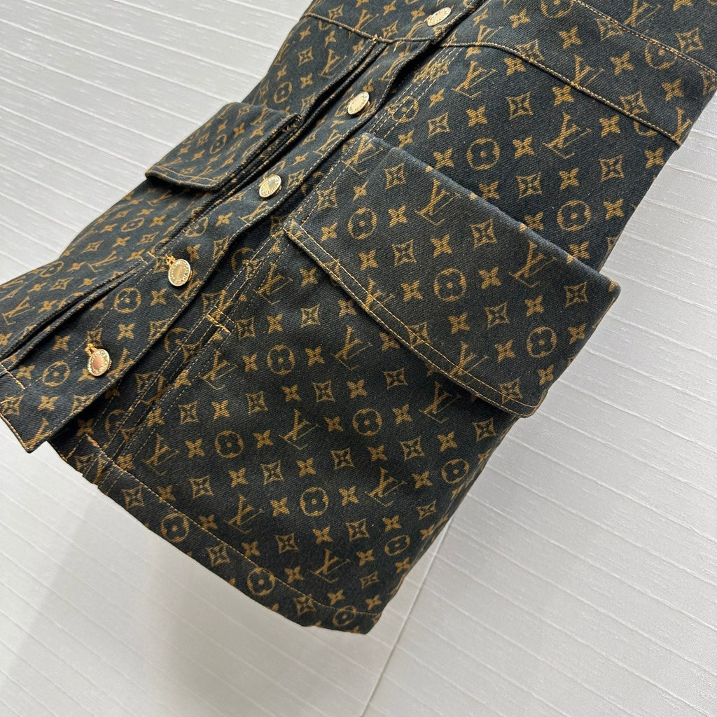 LOUIS VUITTON LV DENIM SLEEVELESS DRESS WITH LOGO 264410