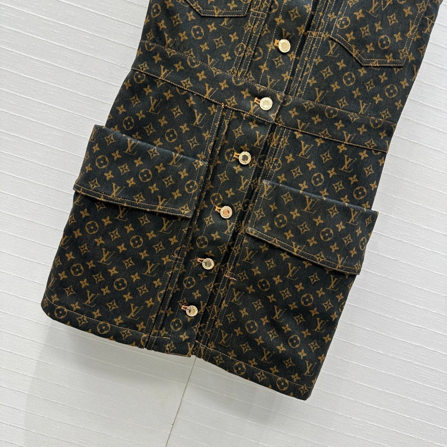 LOUIS VUITTON LV DENIM SLEEVELESS DRESS WITH LOGO 264410