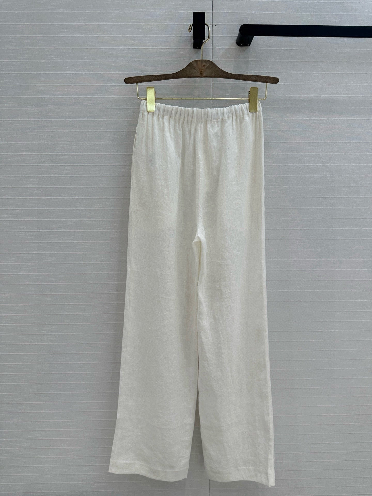 LP STRAIGHT-LEG LINEN PANTS IN WHITE