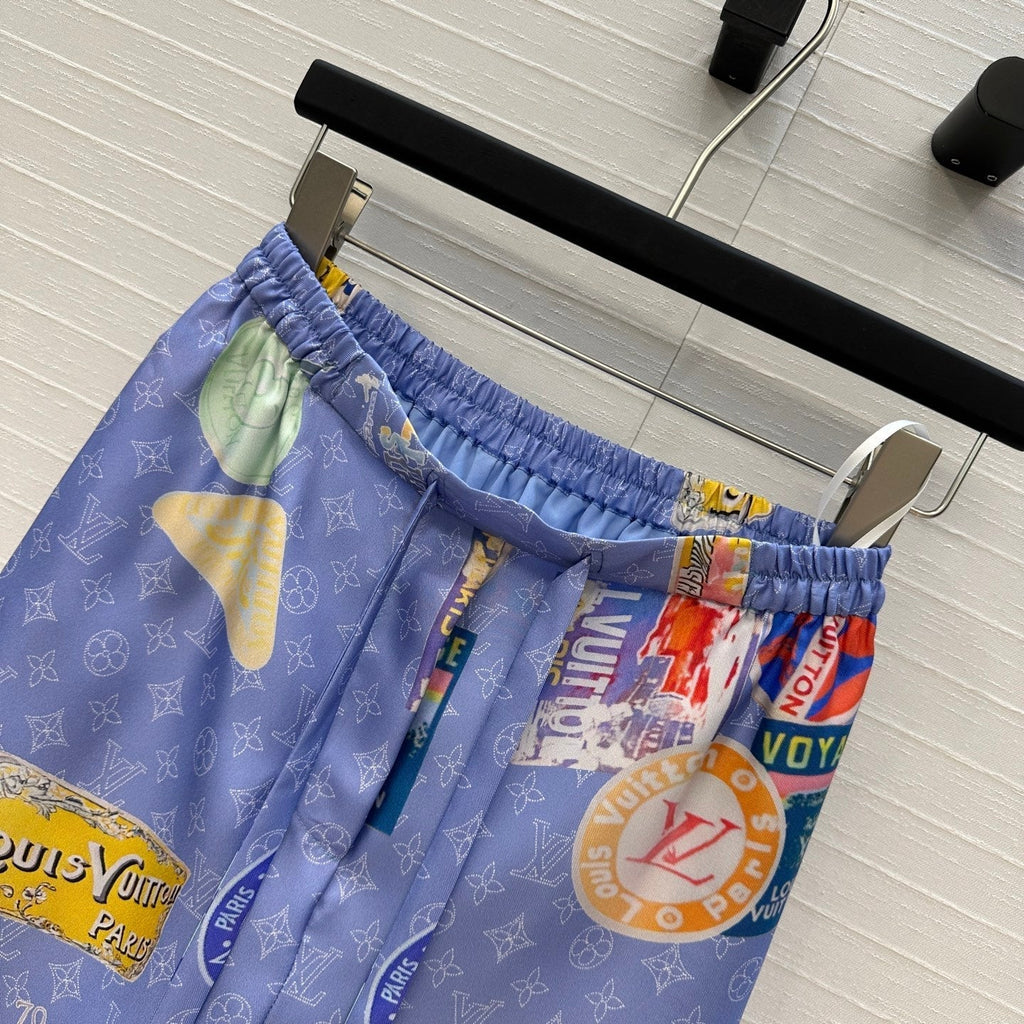 LOUIS VUITTON LV PRINTED SILK PANTS 268215