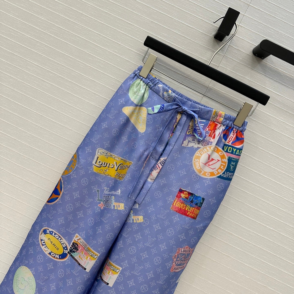 LOUIS VUITTON LV PRINTED SILK PANTS 268215