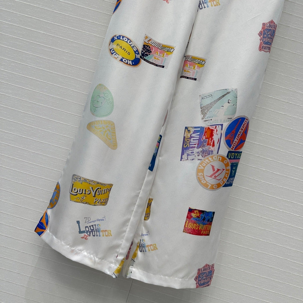 LOUIS VUITTON LV PRINTED SILK PANTS 268218