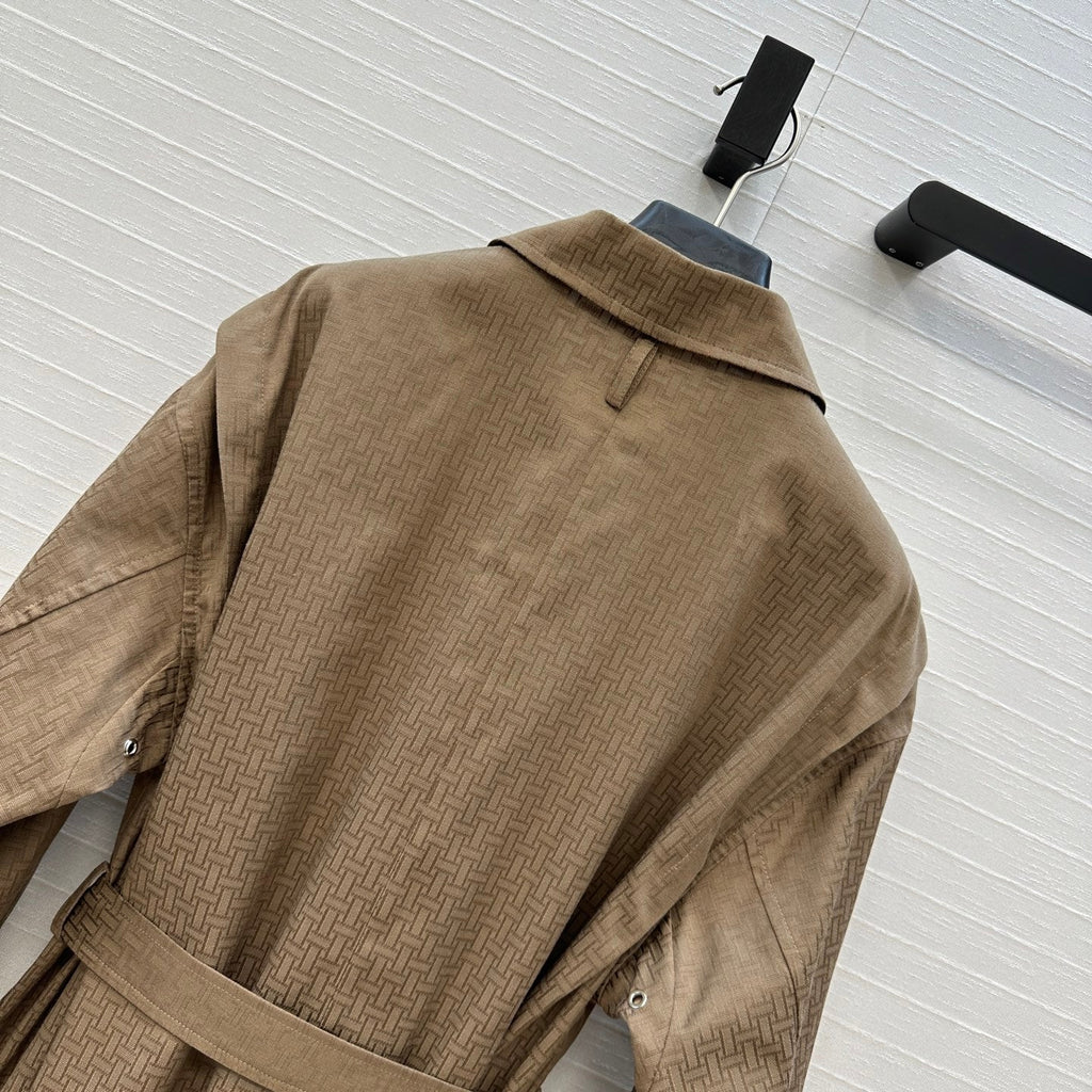 HERMES HERMES JACQUARD SHIRT DRESS WITH TIE NECK 276147