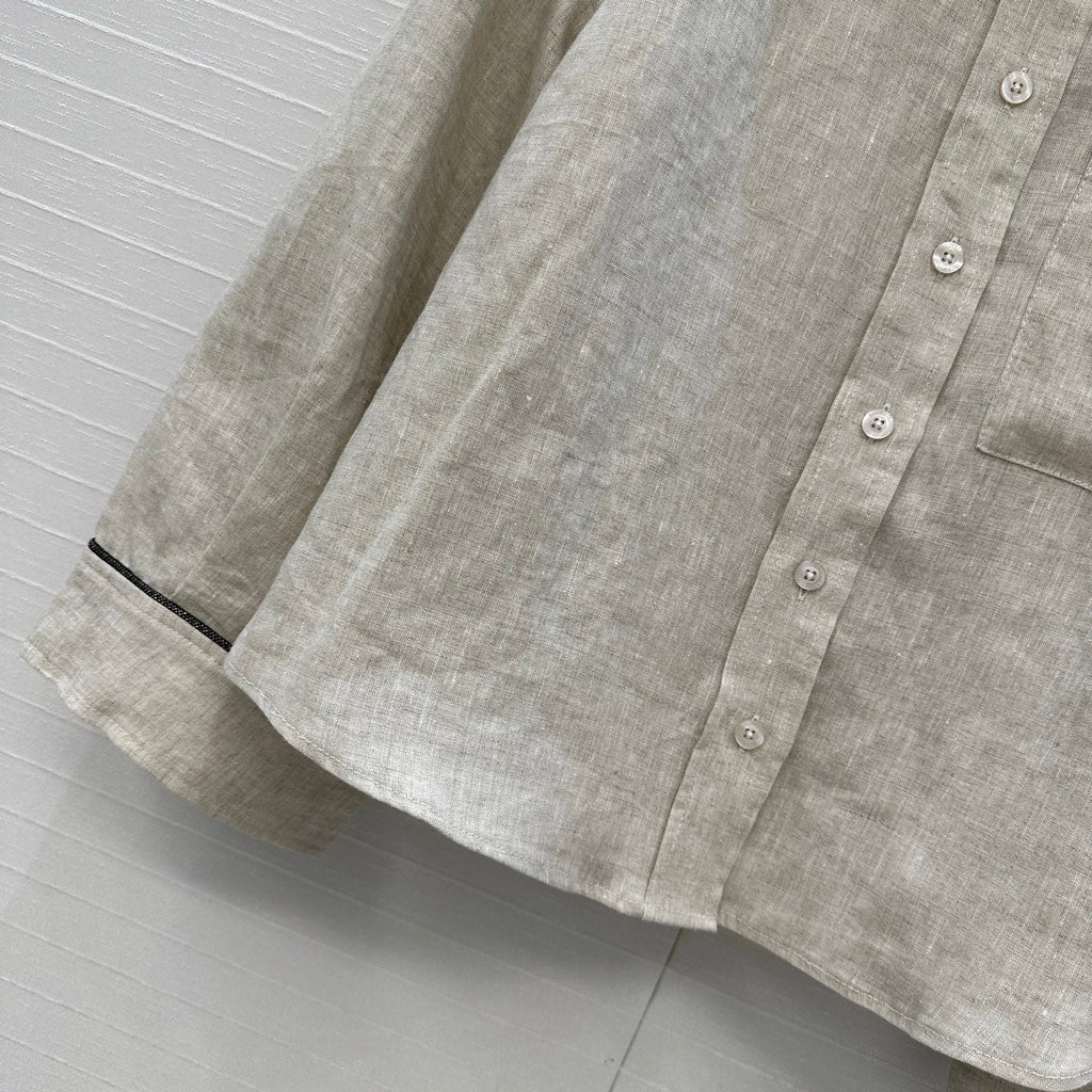 HERMES HERMES LONG-SLEEVE SHIRT AND ELASTIC WAIST LONG SKIRT SET 276160