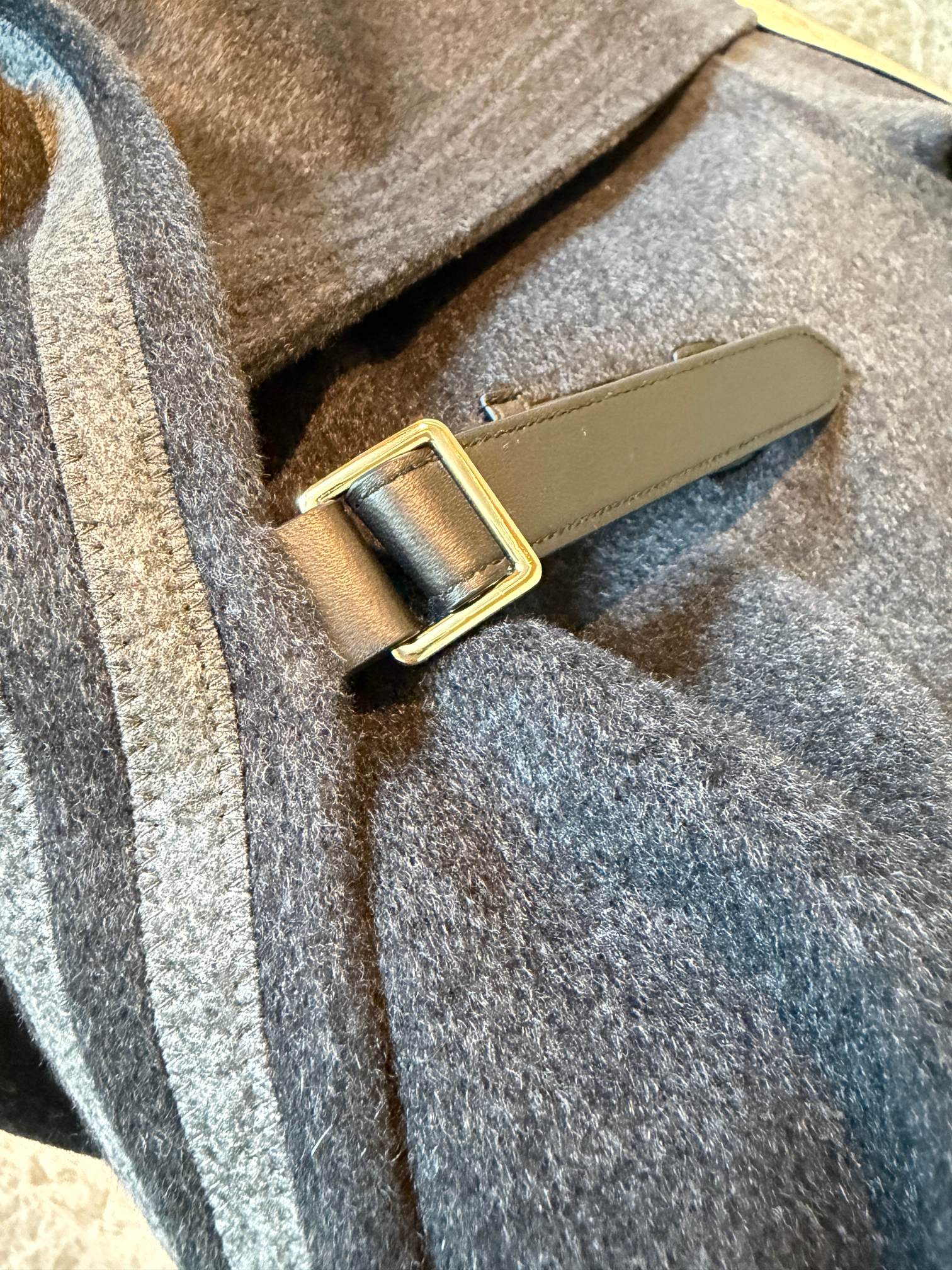 HERMES 25S LONG STAND-COLLAR CASERE COAT 317