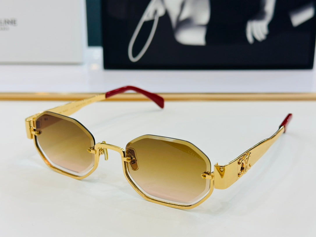 CELINE TRIOMPHE SEMI-RIMLESS SUNGLASS CL42118 IN METAL
