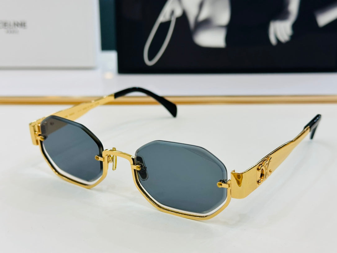 CELINE TRIOMPHE SEMI-RIMLESS SUNGLASS CL42118 IN METAL