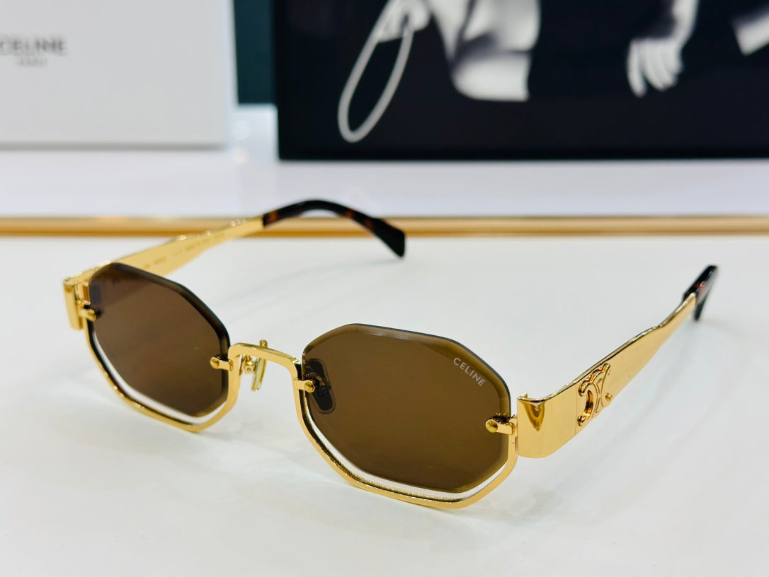 CELINE TRIOMPHE SEMI-RIMLESS SUNGLASS CL42118 IN METAL