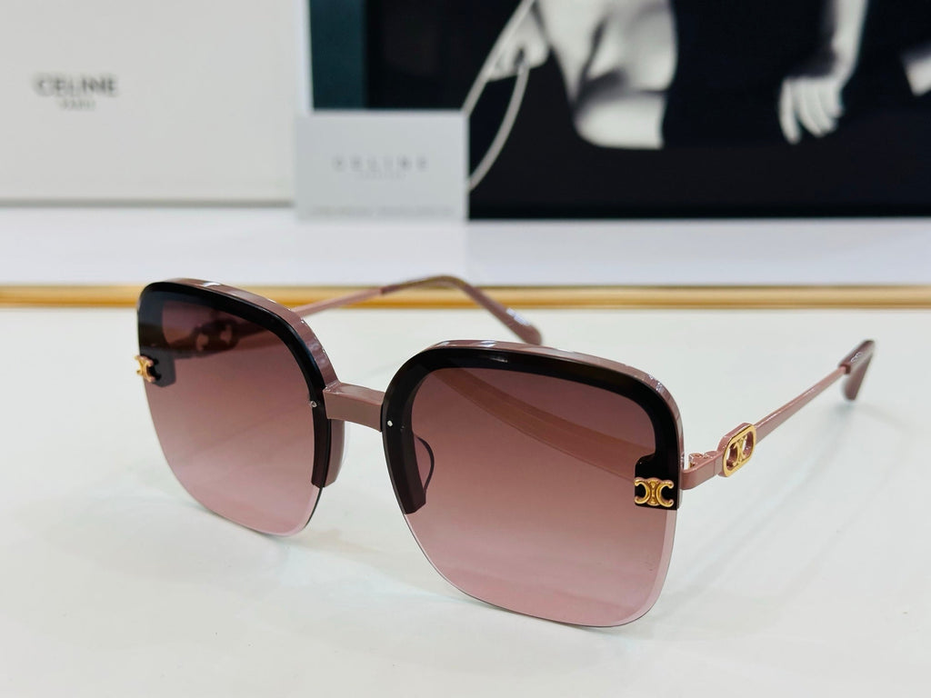 CELINE TRIOMPHE SQUARE SUNGLASS CL40251 IN METAL