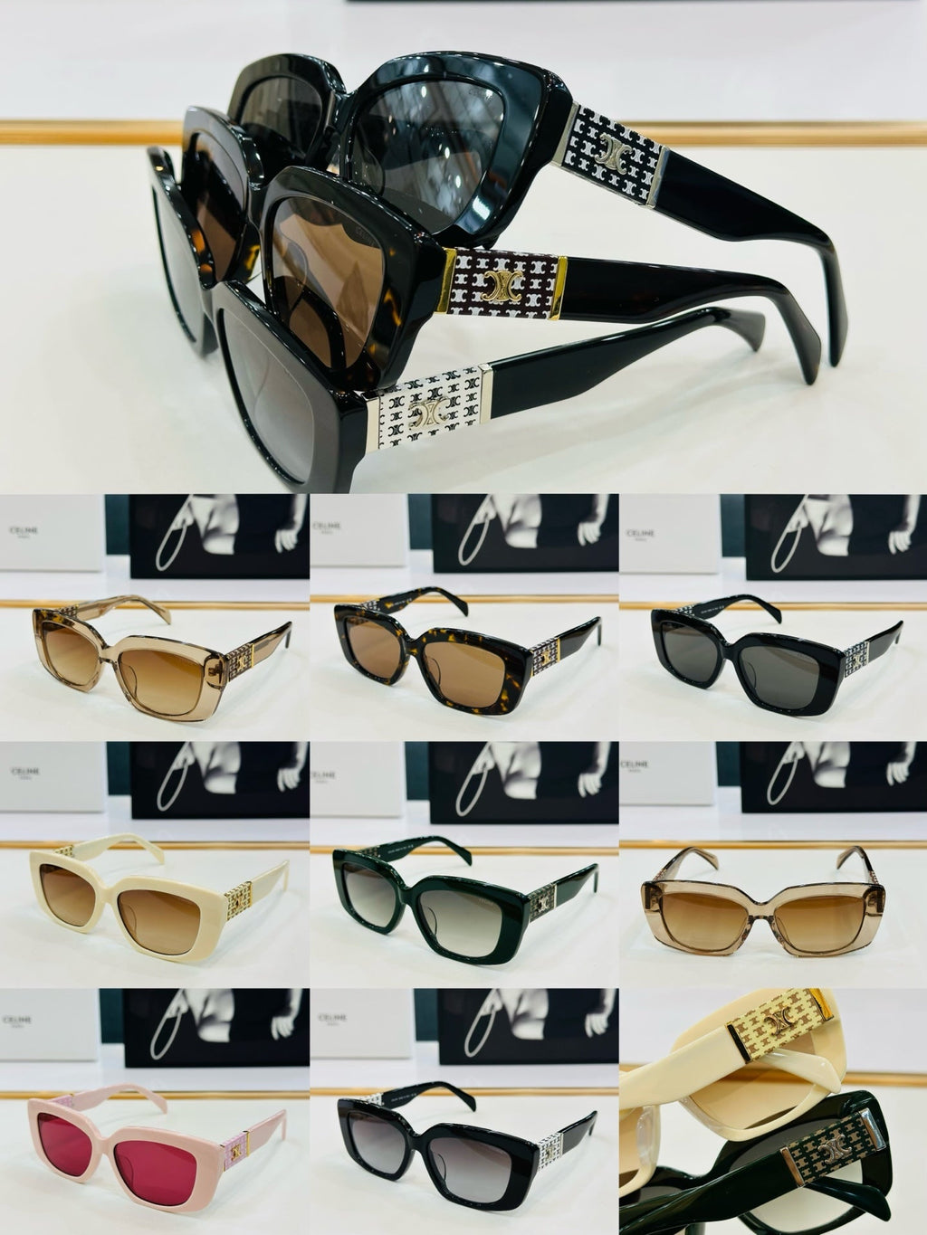 CELINE TRIOMPHE SUNGLASS CL40168U IN ACETATE