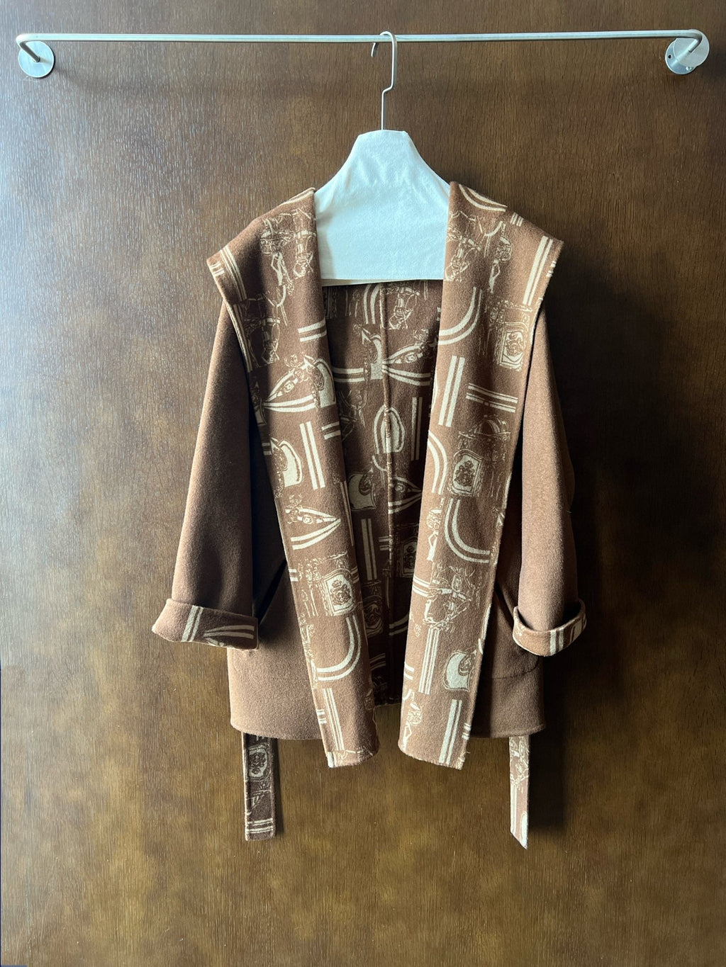 HERMES HERMES 25S REVERSIBLE LONG HOODED COAT 046