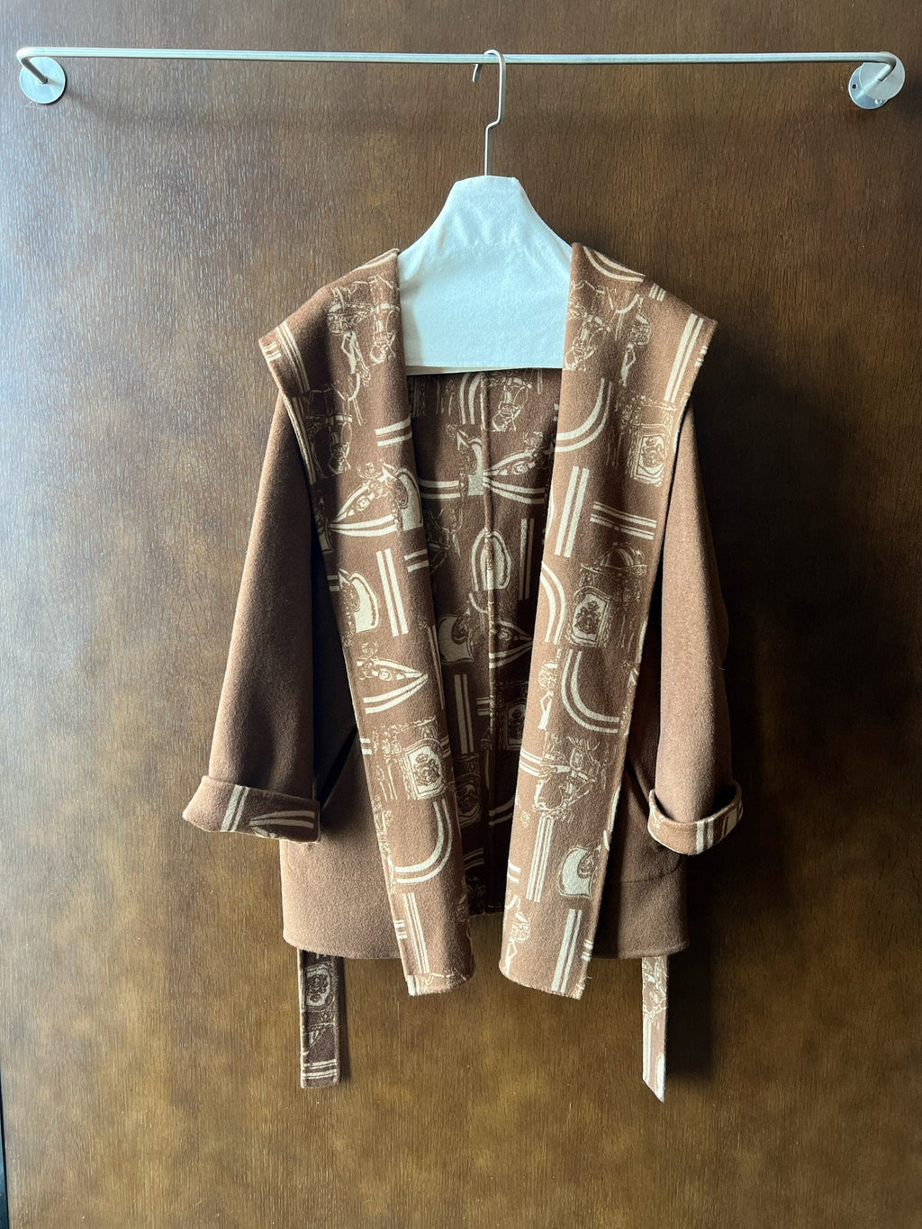 HERMES HERMES 25S REVERSIBLE LONG HOODED COAT 046