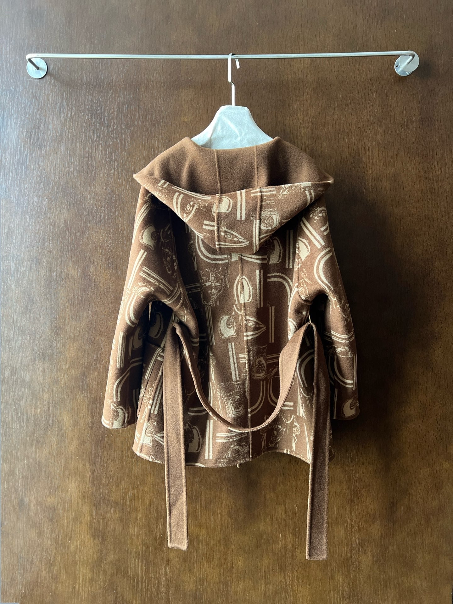HERMES HERMES 25S REVERSIBLE LONG HOODED COAT 046