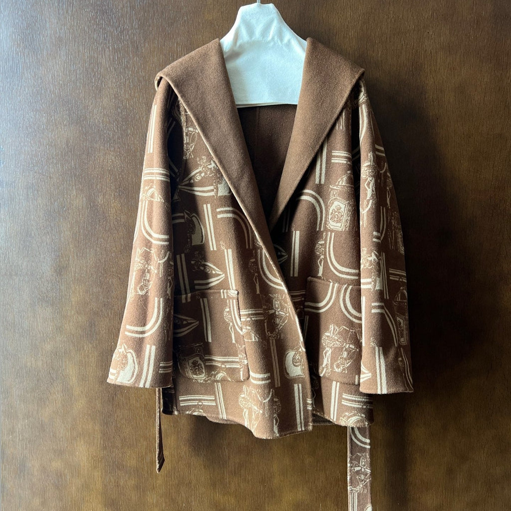 HERMES HERMES 25S REVERSIBLE LONG HOODED COAT 046