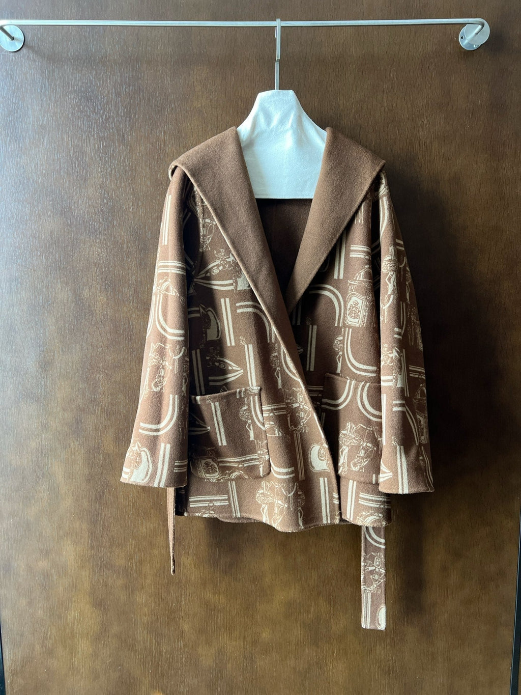 HERMES HERMES 25S REVERSIBLE LONG HOODED COAT 046