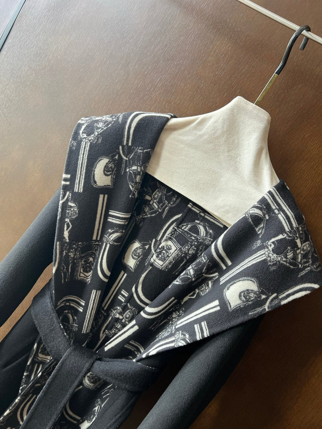 HERMES 25S REVERSIBLE LONG HOODED COAT 047