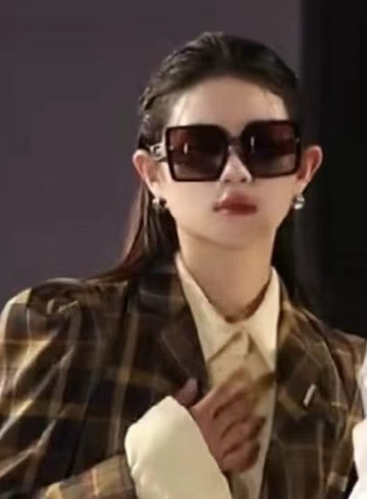 DIOR MONTAIGNE SQUARE SUNGLASS D1292 IN LIGHT BROWN ACETATE