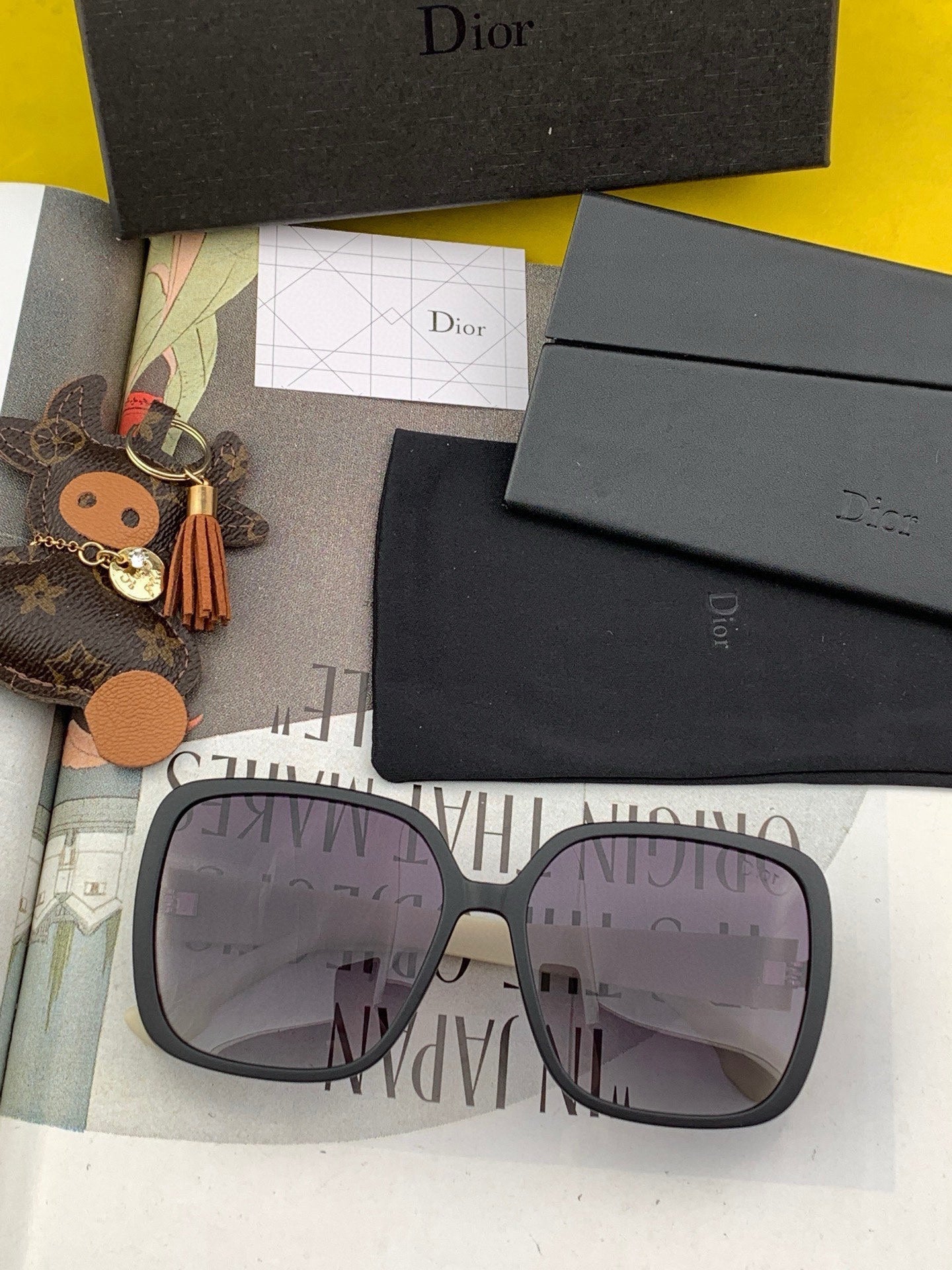 DIOR MONTAIGNE SQUARE SUNGLASS D7277 IN ACETATE