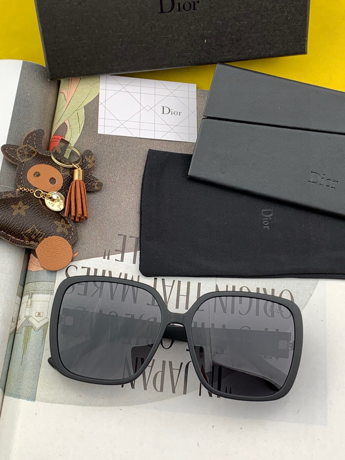 DIOR MONTAIGNE SQUARE SUNGLASS D7277 IN ACETATE