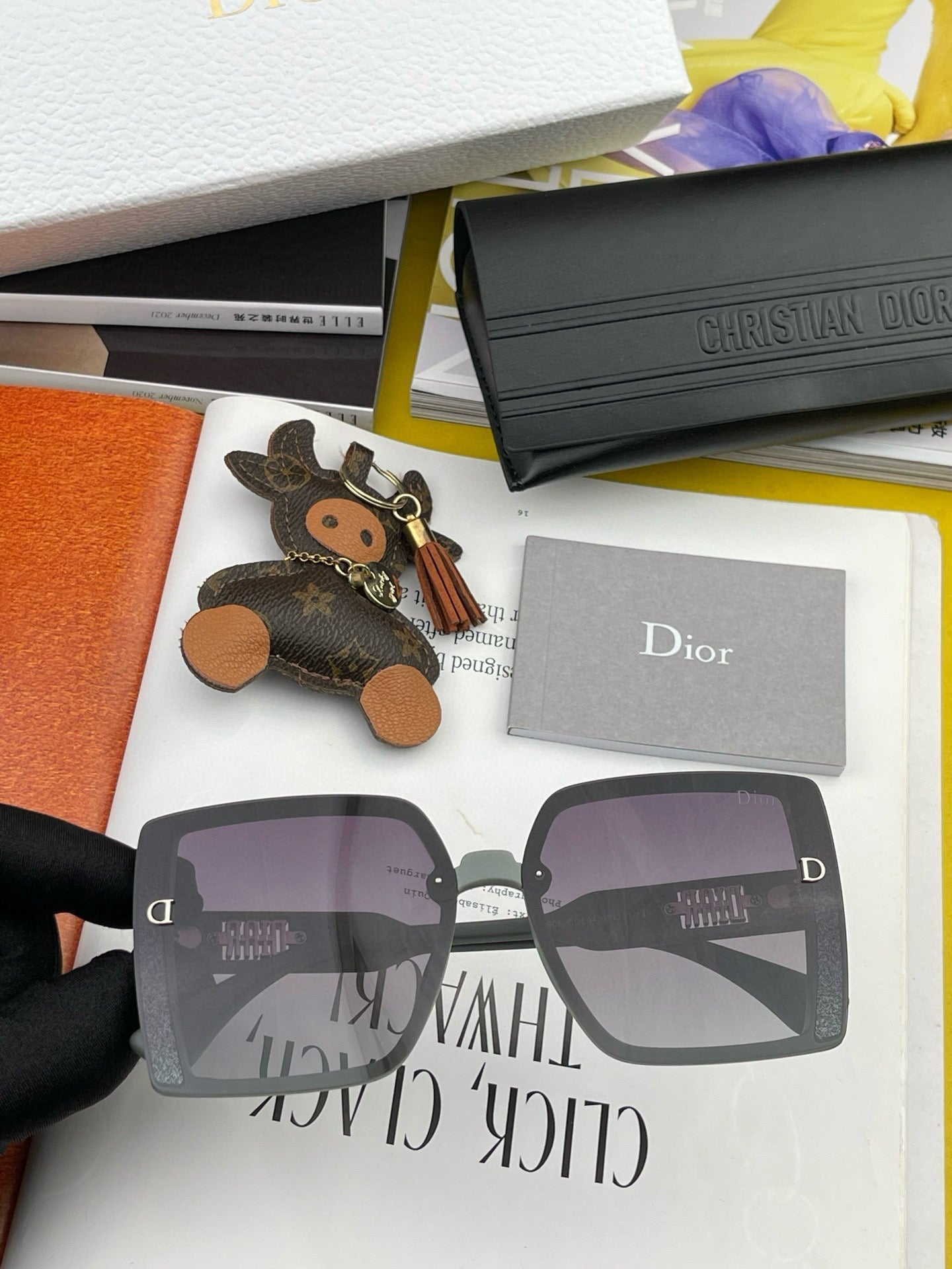 DIOR MONTAIGNE SQUARE SUNGLASS D5290 IN ACETATE