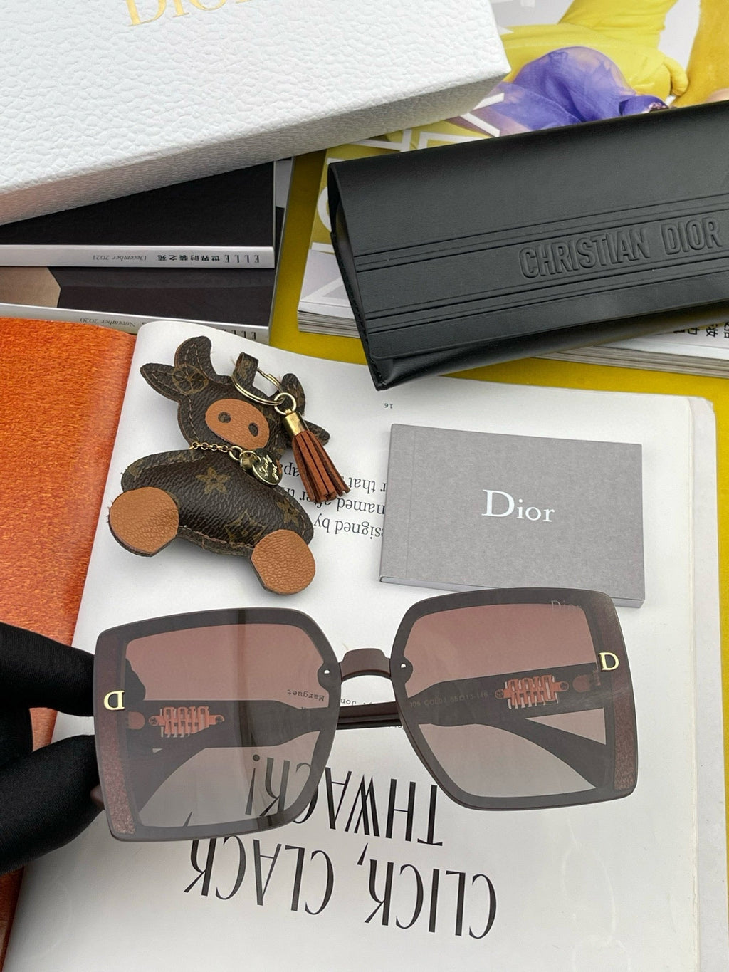 DIOR MONTAIGNE SQUARE SUNGLASS D5290 IN ACETATE