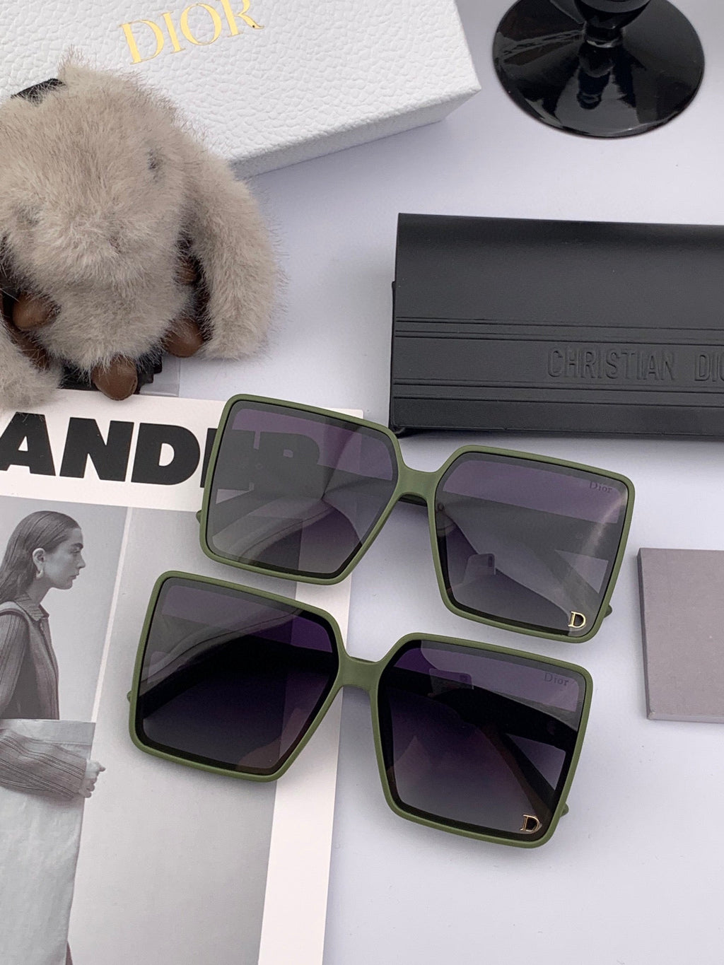 DIOR MONTAIGNE SUNGLASS CD1595 IN GREEN ACETATE